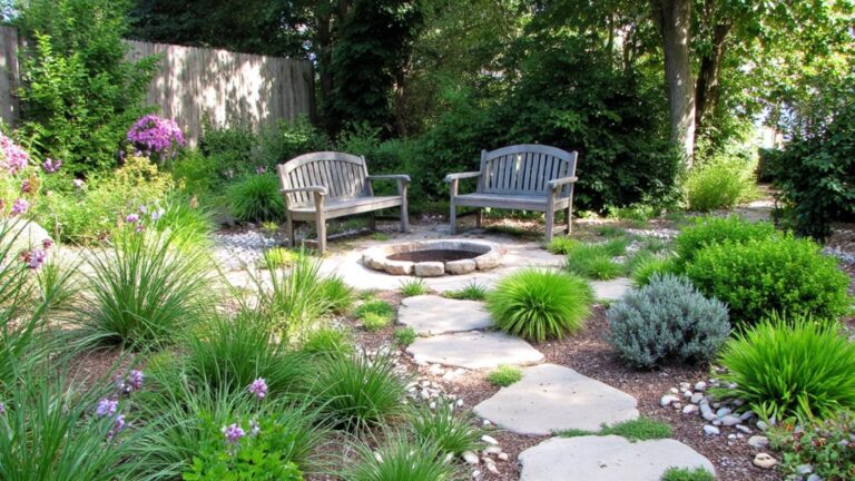 cohesive backyard hill landscaping