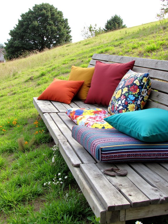 colorful cushions enhance comfort