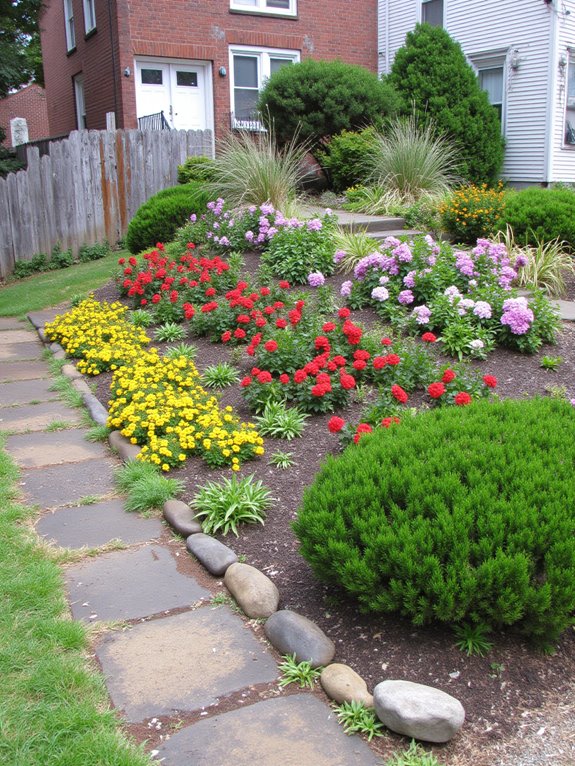 colorful flowers enhance slopes
