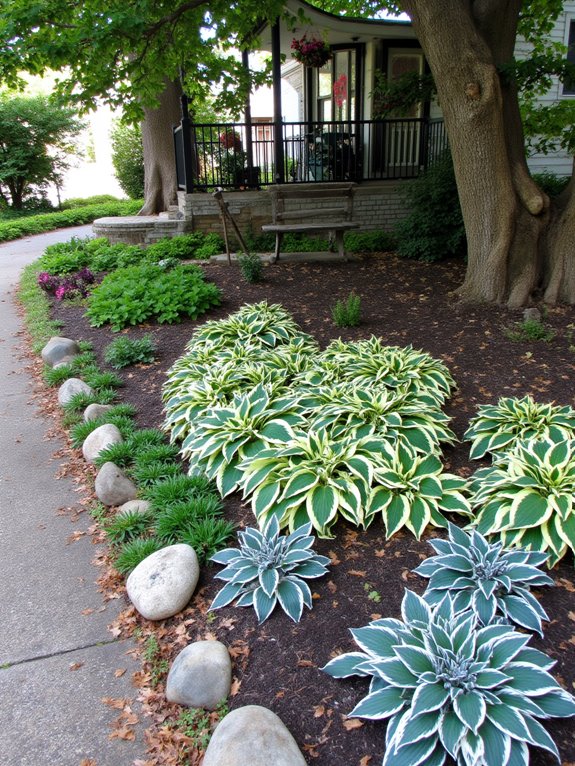 colorful hostas enhance beauty