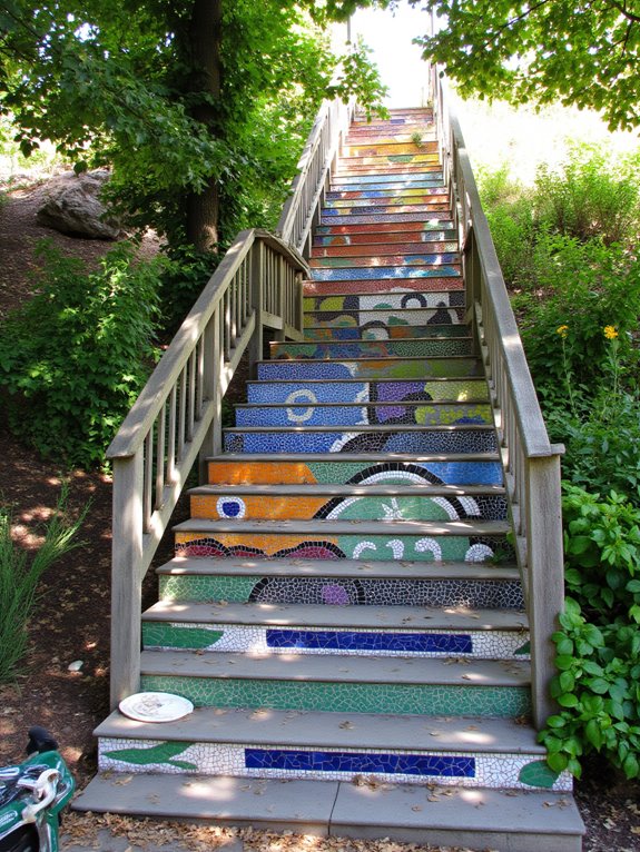 colorful mosaic step designs