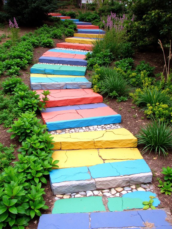 colorful pavers enhance atmosphere