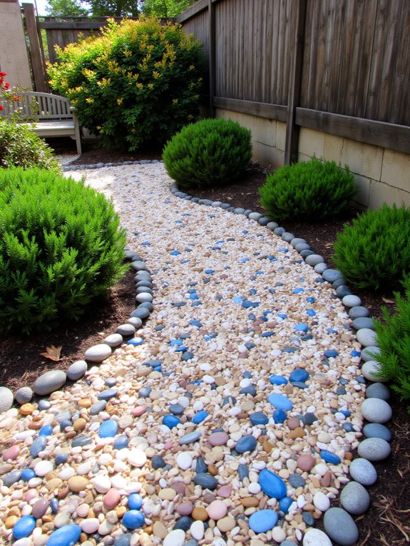 colorful pebbles enhance landscapes