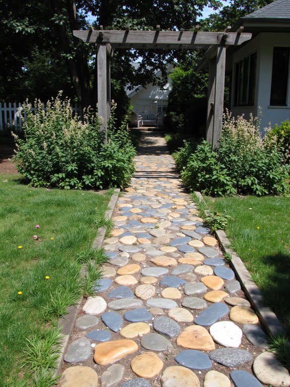 colorful stone path accents