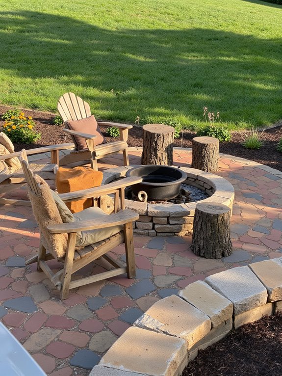 comfortable circular fire seating