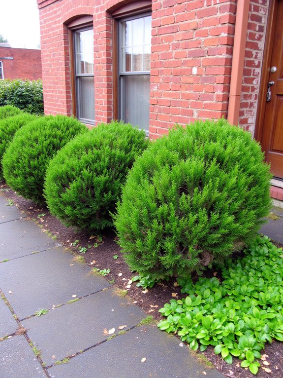 compact low maintenance garden shrubs