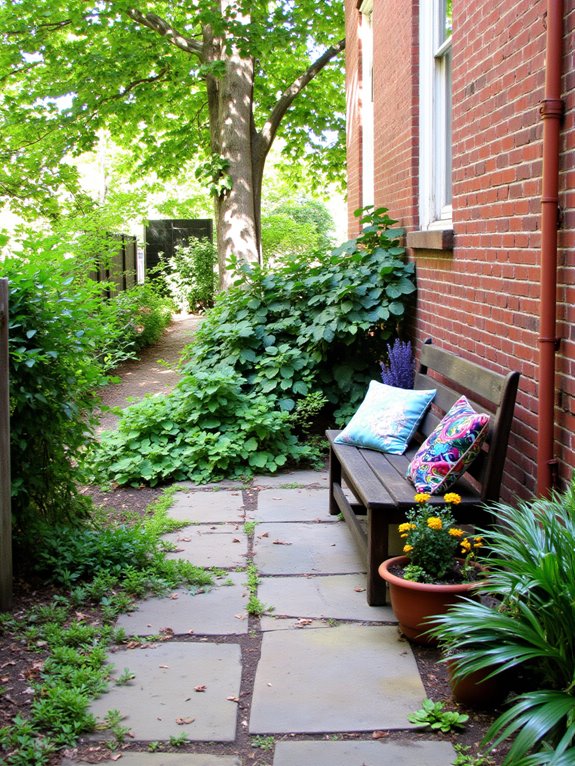 cozy bench for relaxation