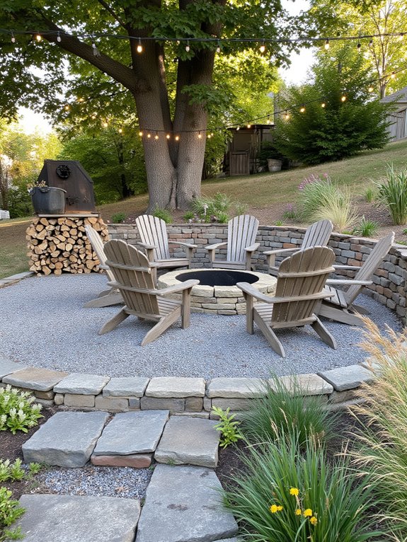 cozy fire pit ambiance