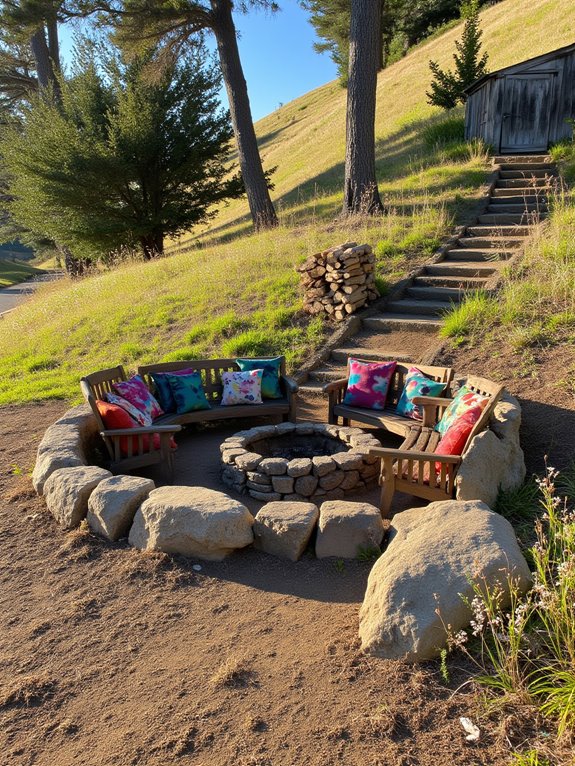 cozy fire pit gathering