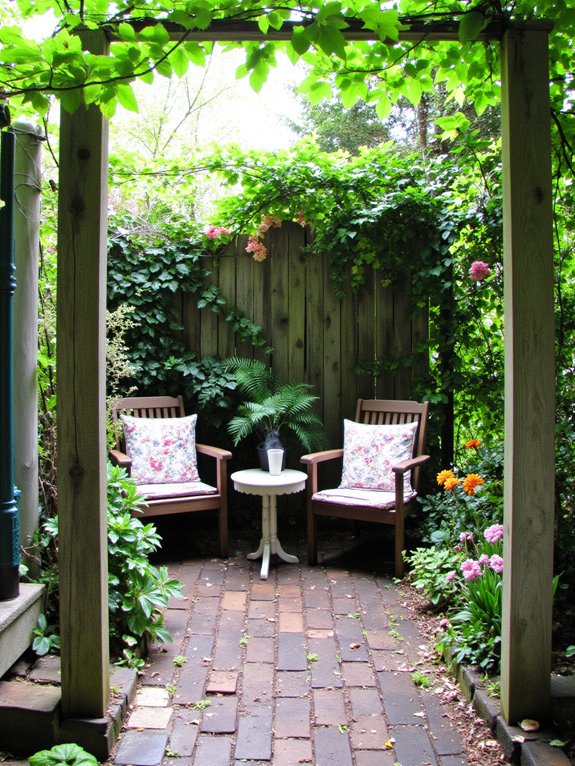 cozy garden seating nook