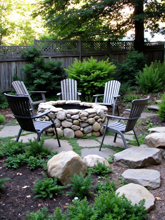 cozy hillside fire pit