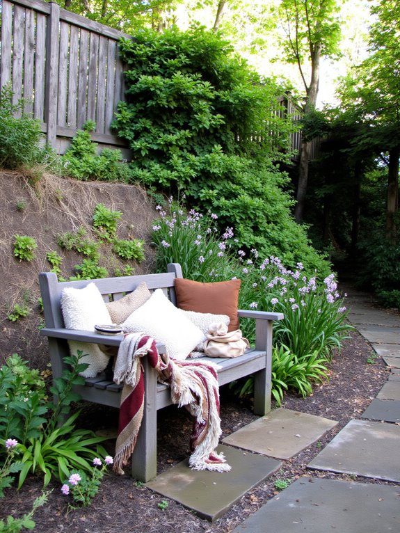 cozy hillside garden retreat