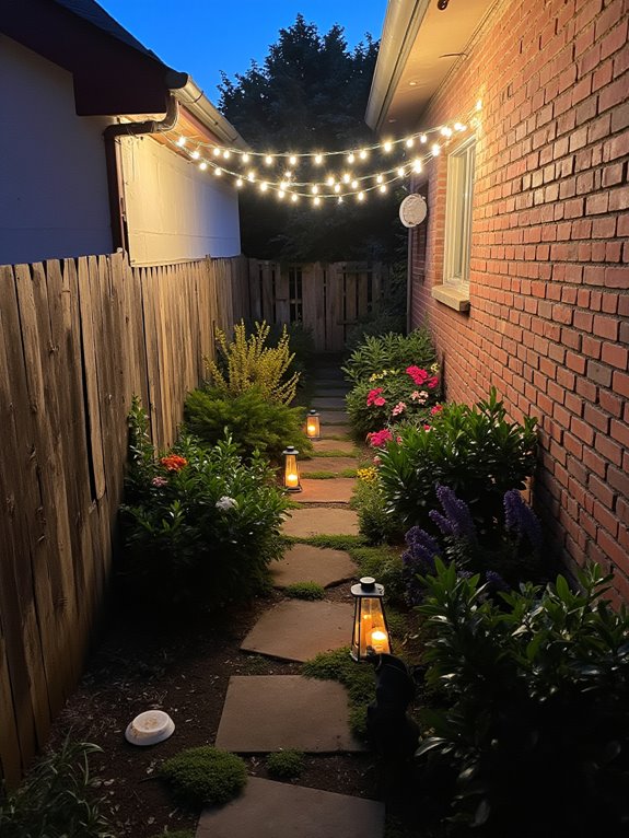 cozy nighttime garden ambiance