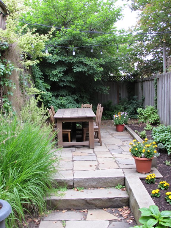 cozy outdoor dining patio