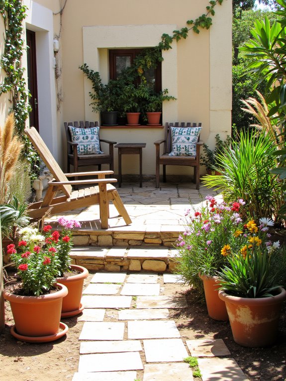 cozy paver seating area