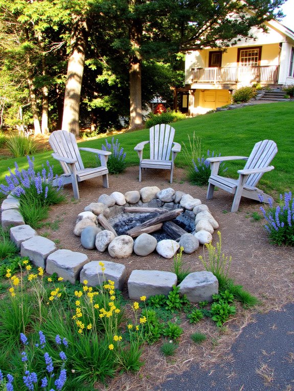 cozy stone fire pit