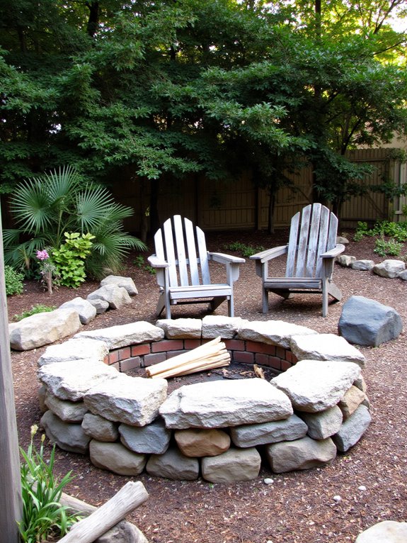cozy stone fire pit