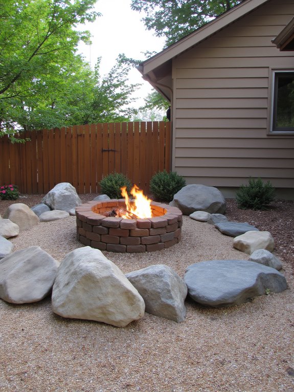 cozy stone fire pit
