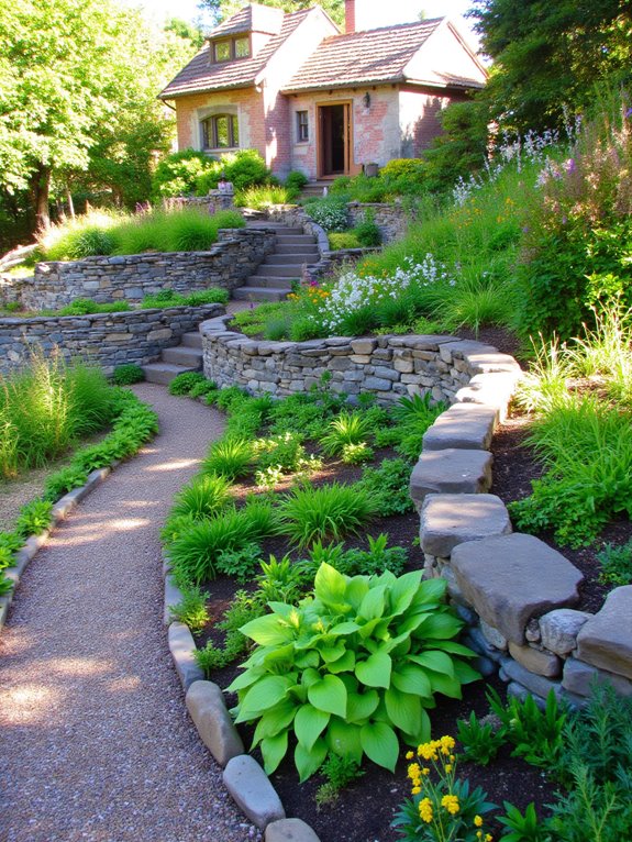 creative retaining wall landscaping