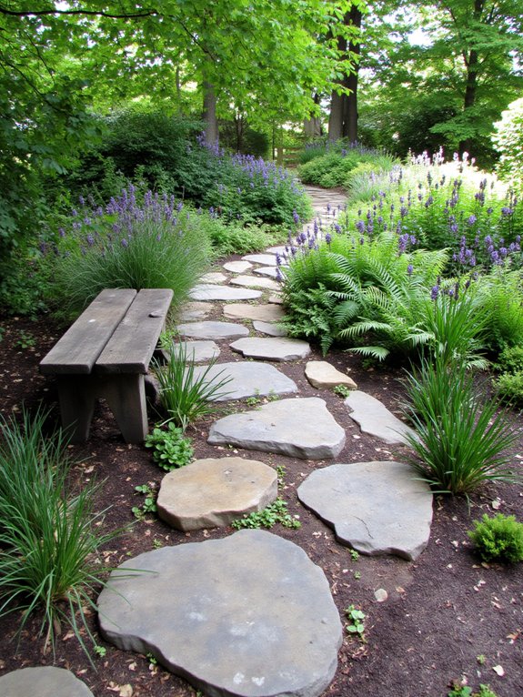 curved pathways enhance garden design