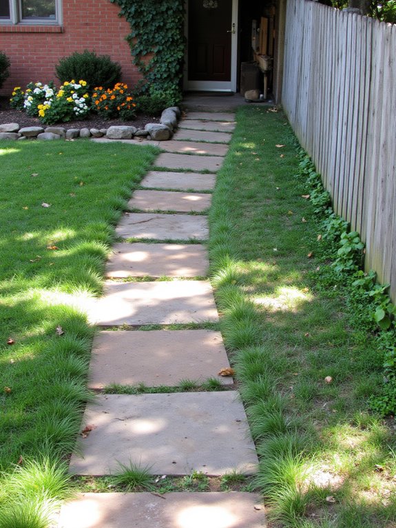curved walkway enhances landscape