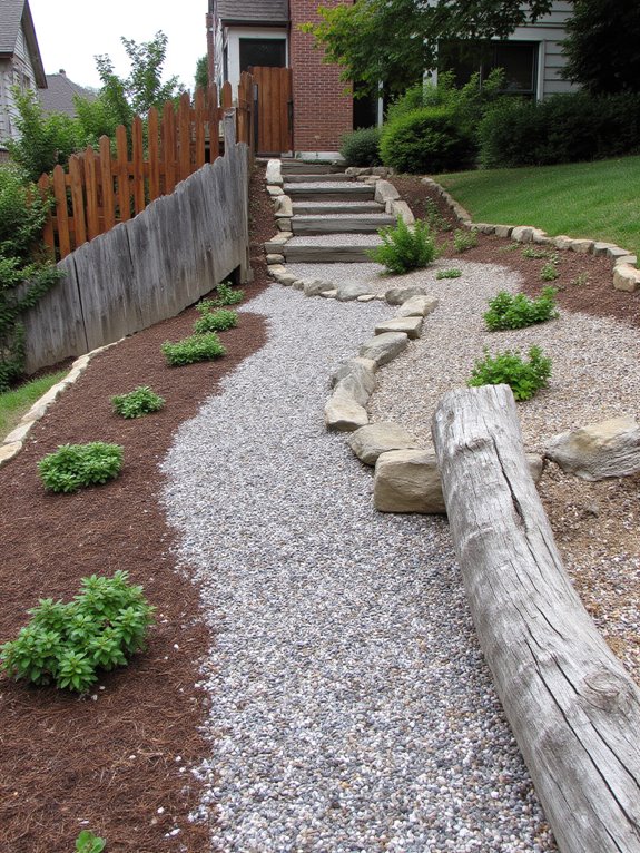 decorative gravel enhances landscape