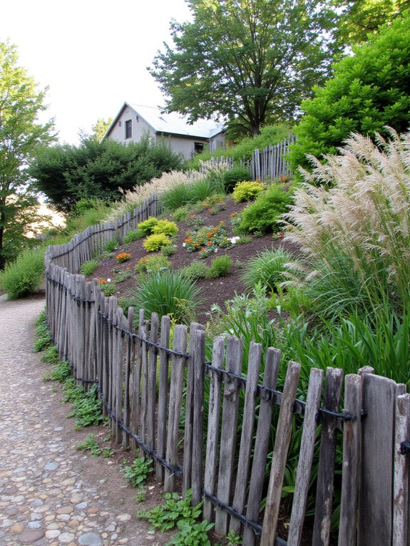 decorative wooden fencing enhances aesthetics