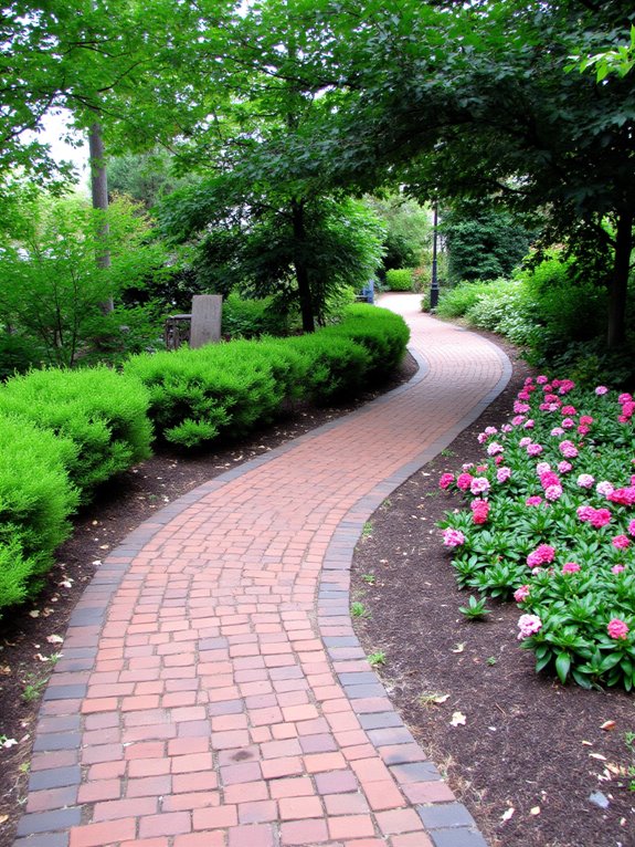 defined brick and paver pathways