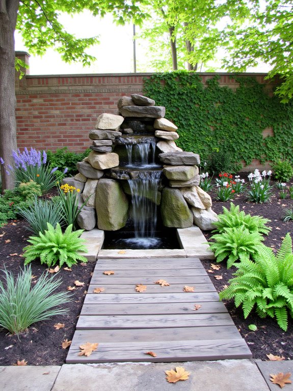diy serene garden waterfalls