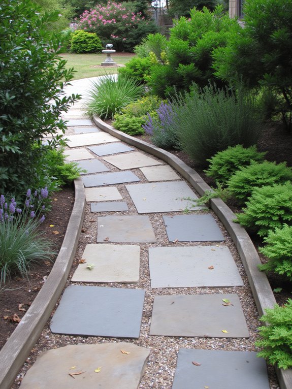 edging enhances stone paths