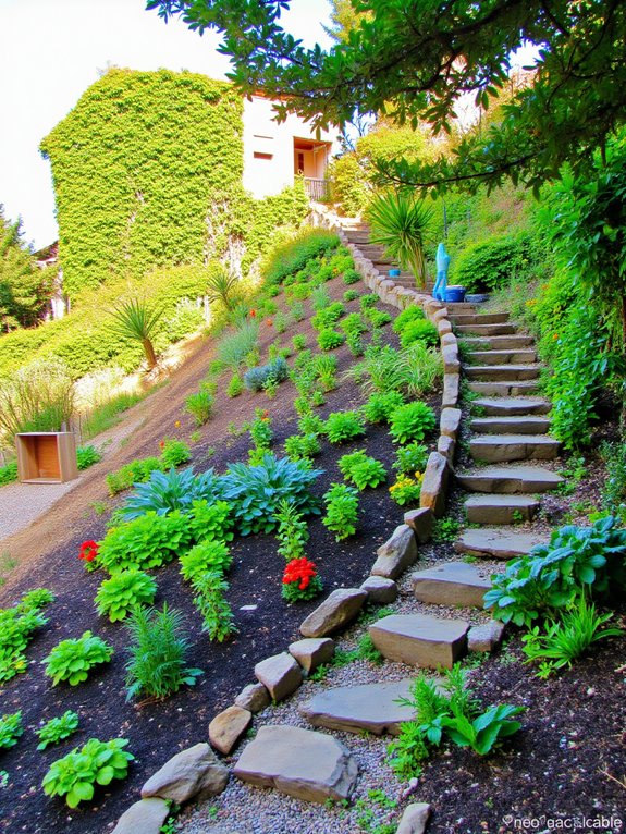 edible hillside garden design