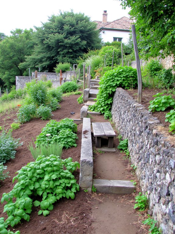 edible hillside garden oasis
