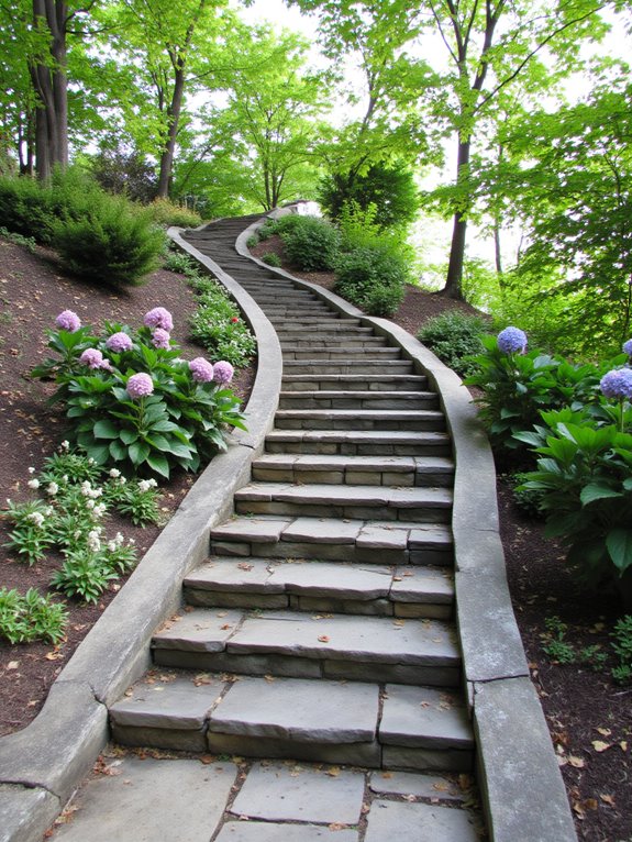 elegant natural stone steps