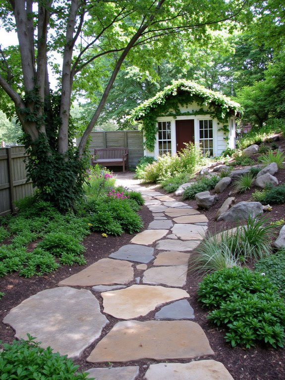 elegant stone pathways enhance