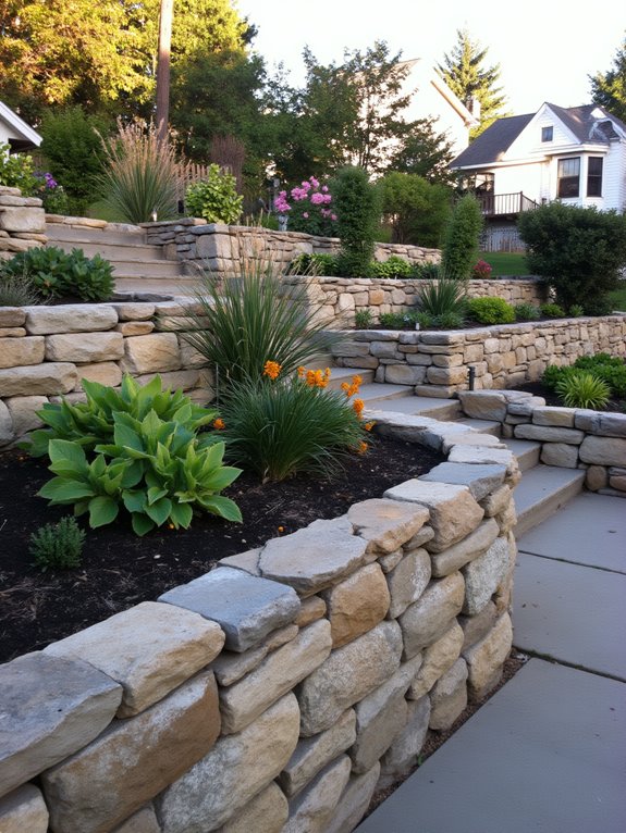 enchanting tiered landscape lighting
