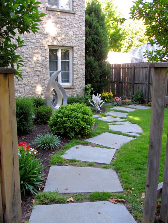 enhance landscape with sculptures