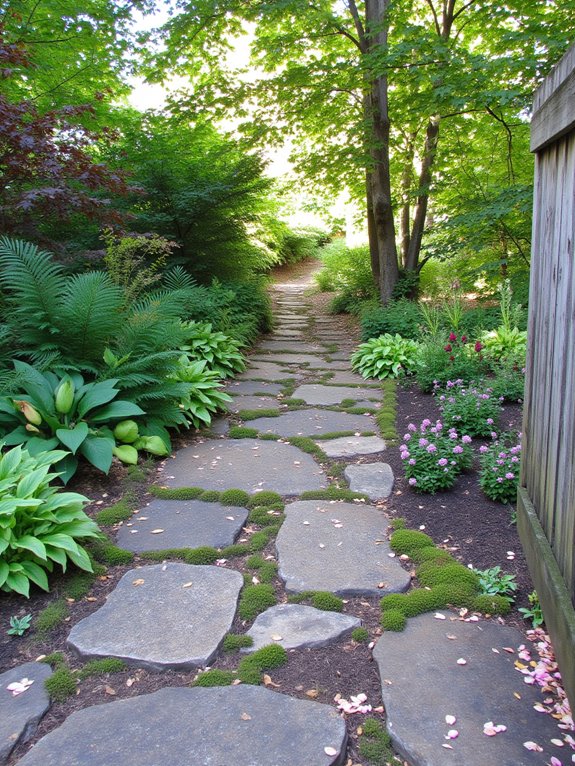 framed sloped pathway beauty