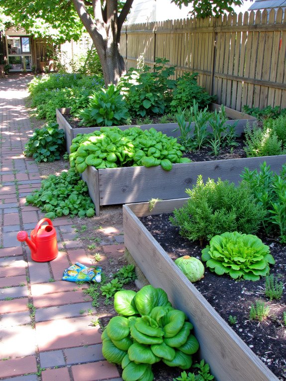 fresh herbs in containers