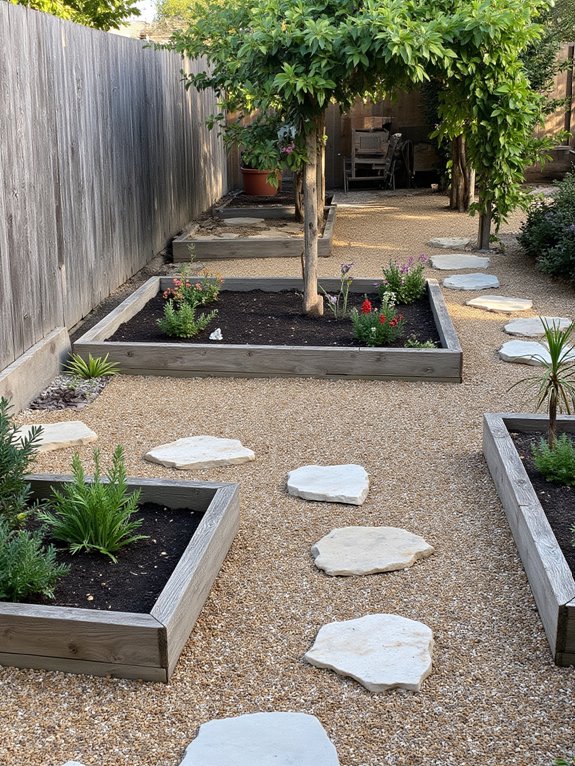 gravel enhances garden aesthetics