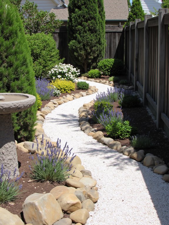gravel enhances modern landscaping