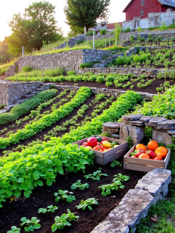harvesting hill planted crops