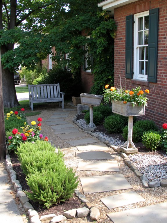 inviting pathway with lighting