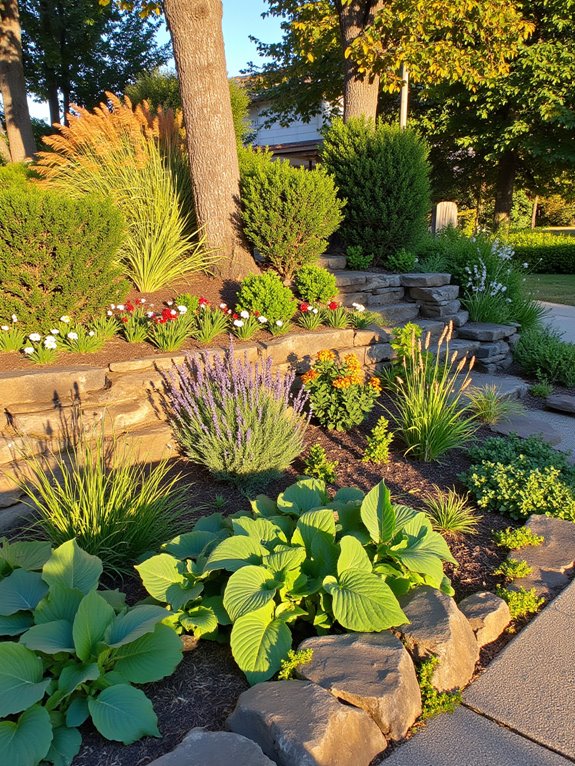 layered plantings create depth