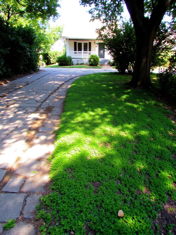 lush driveway ground cover