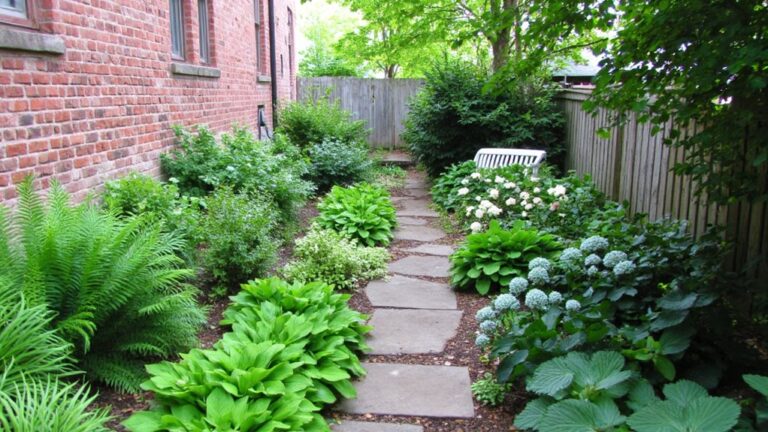 lush side garden plants