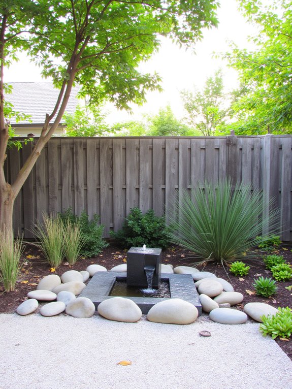 minimalist fountain enhances tranquility