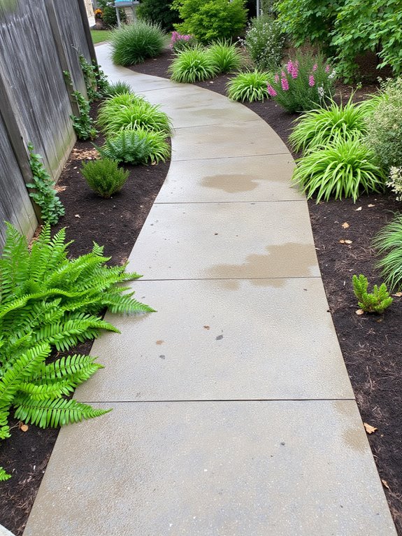 modern concrete sloped path
