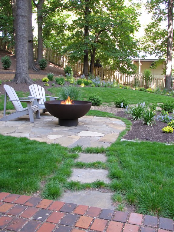 modern elegance with fire bowl