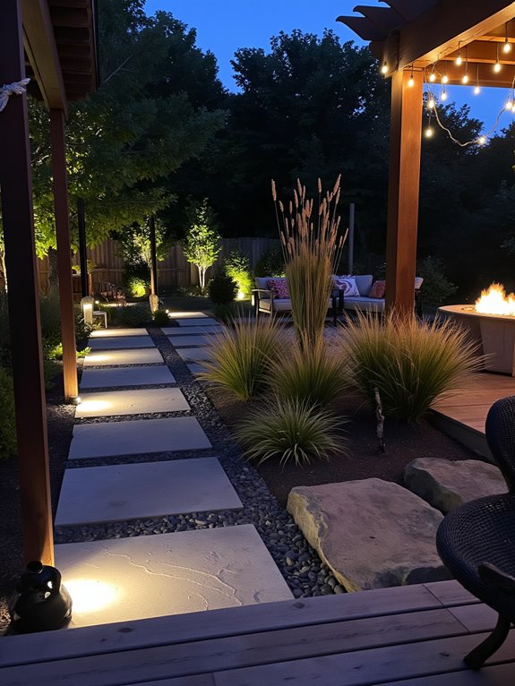 modern lighting enhances outdoors