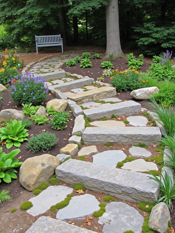 multi level stone pathways